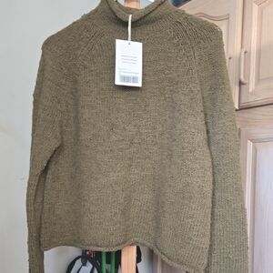 Everlane Olive Cowl Neck Sweater